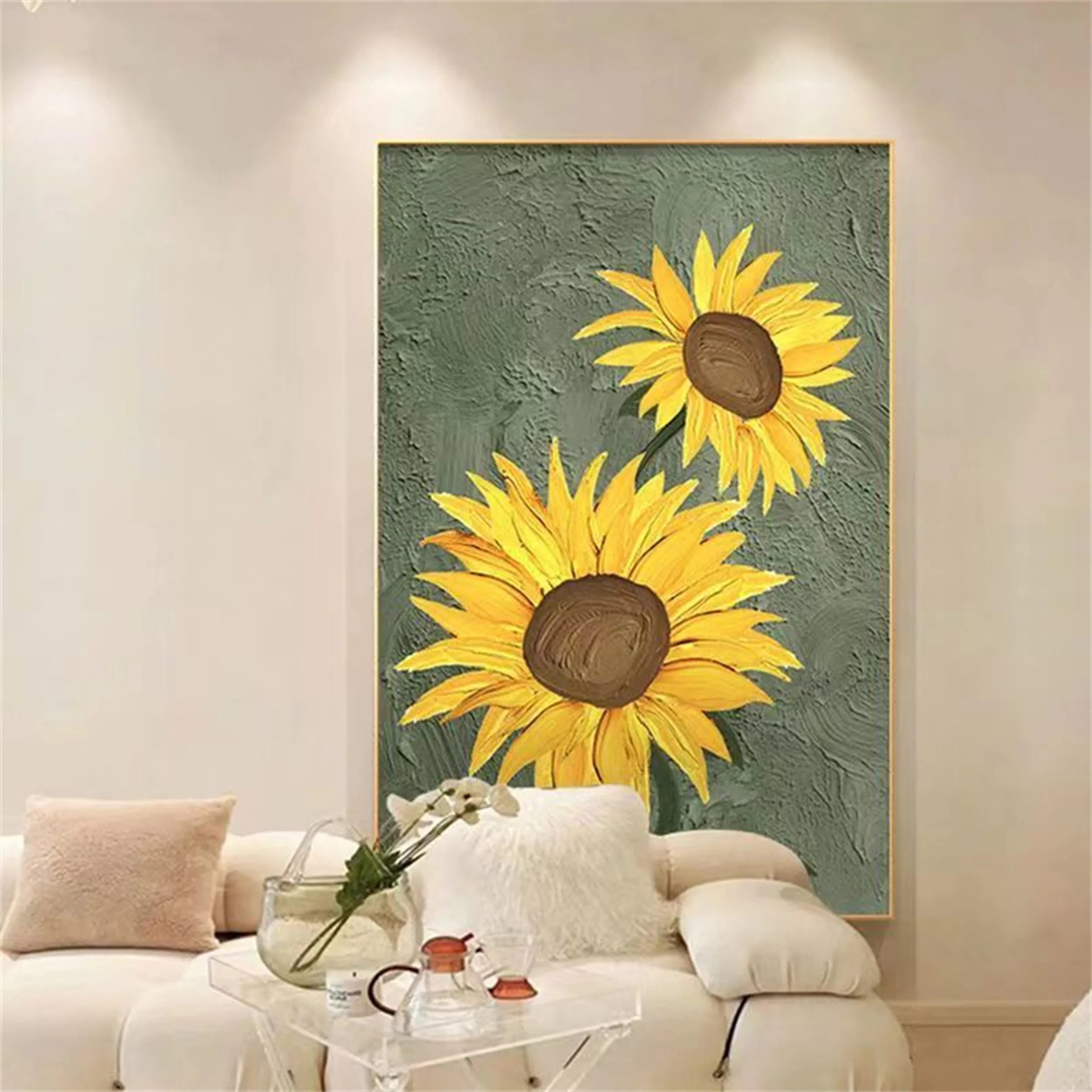 Colorful Flower & Tree Abstract Textured Wall Art #FT013