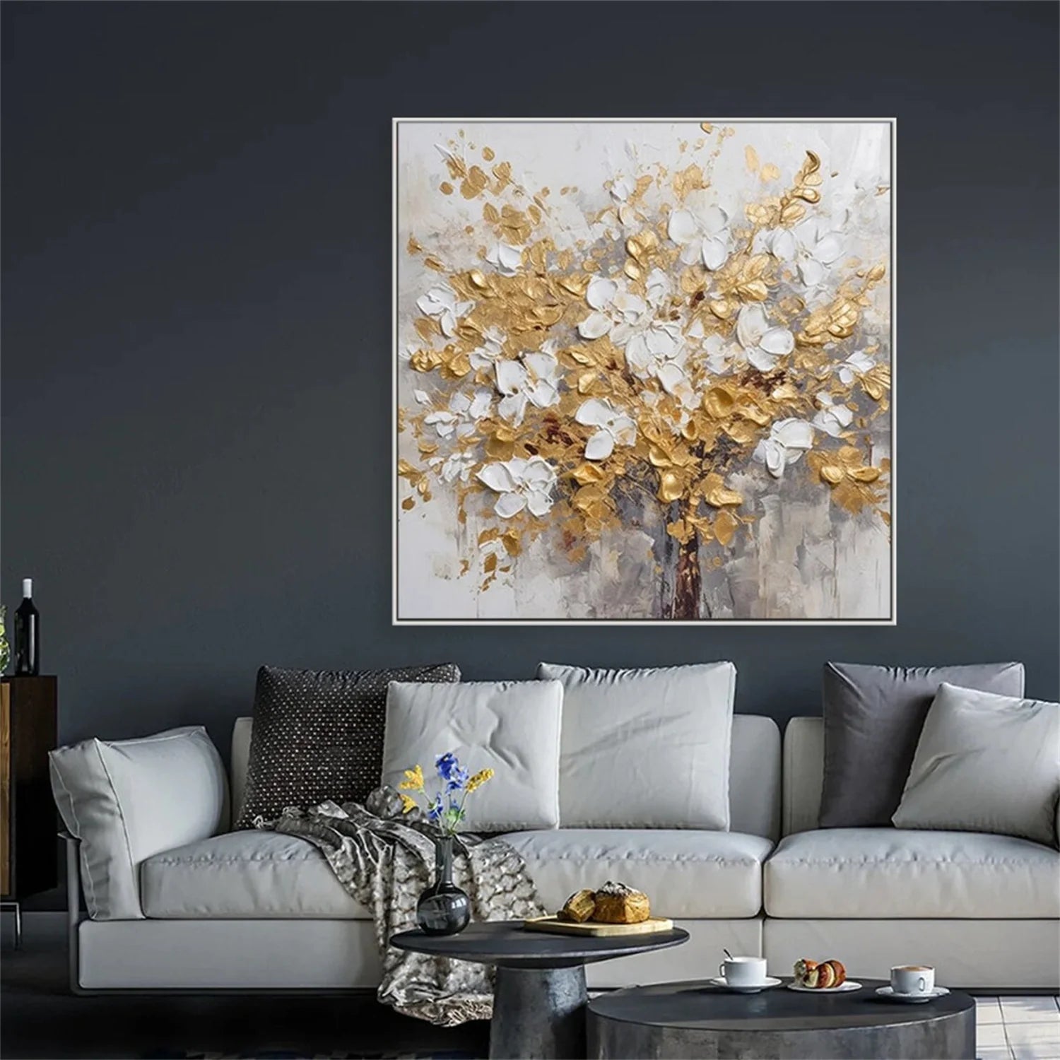 Colorful Flower & Tree Abstract  Wall Art #FT046