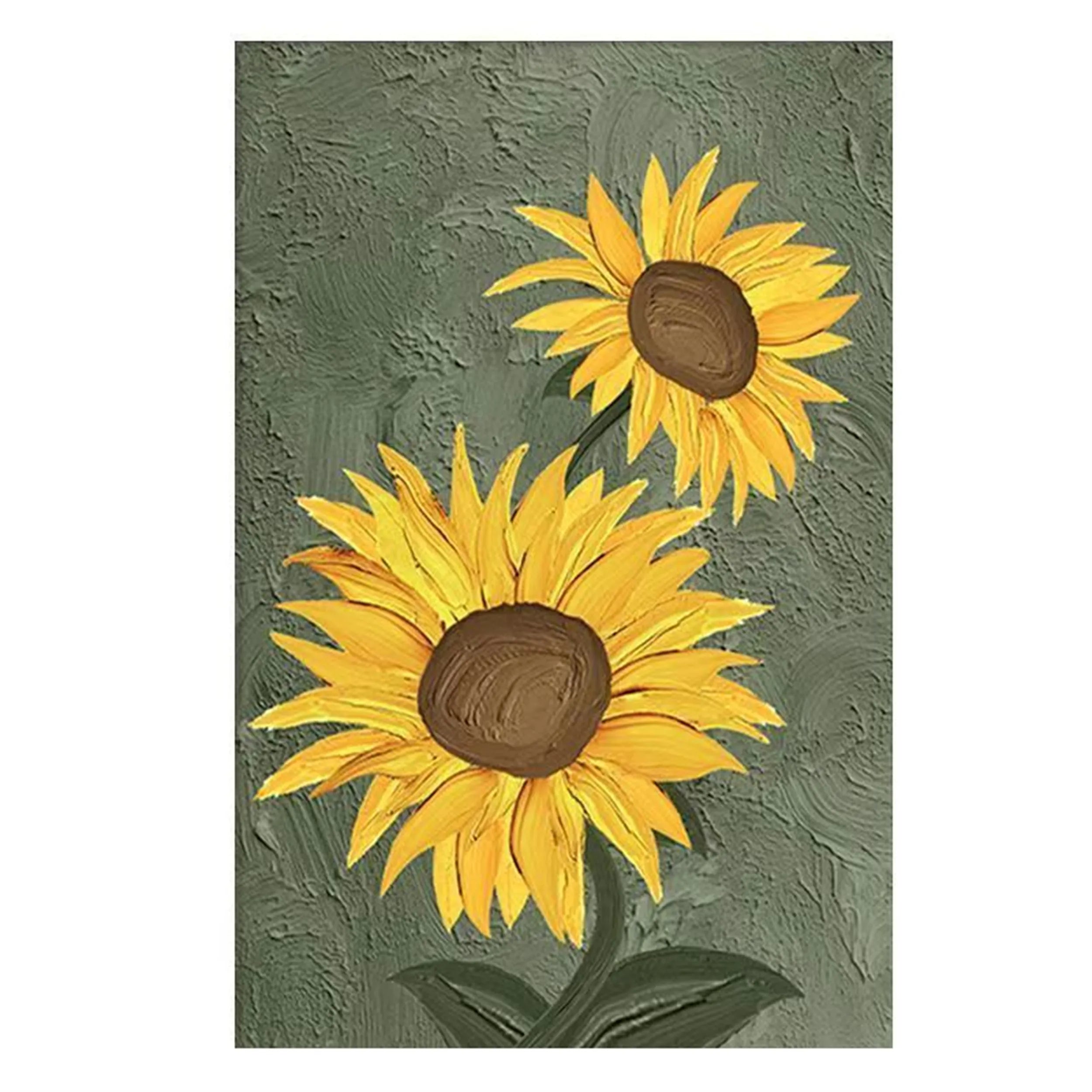 Colorful Flower & Tree Abstract Textured Wall Art #FT013