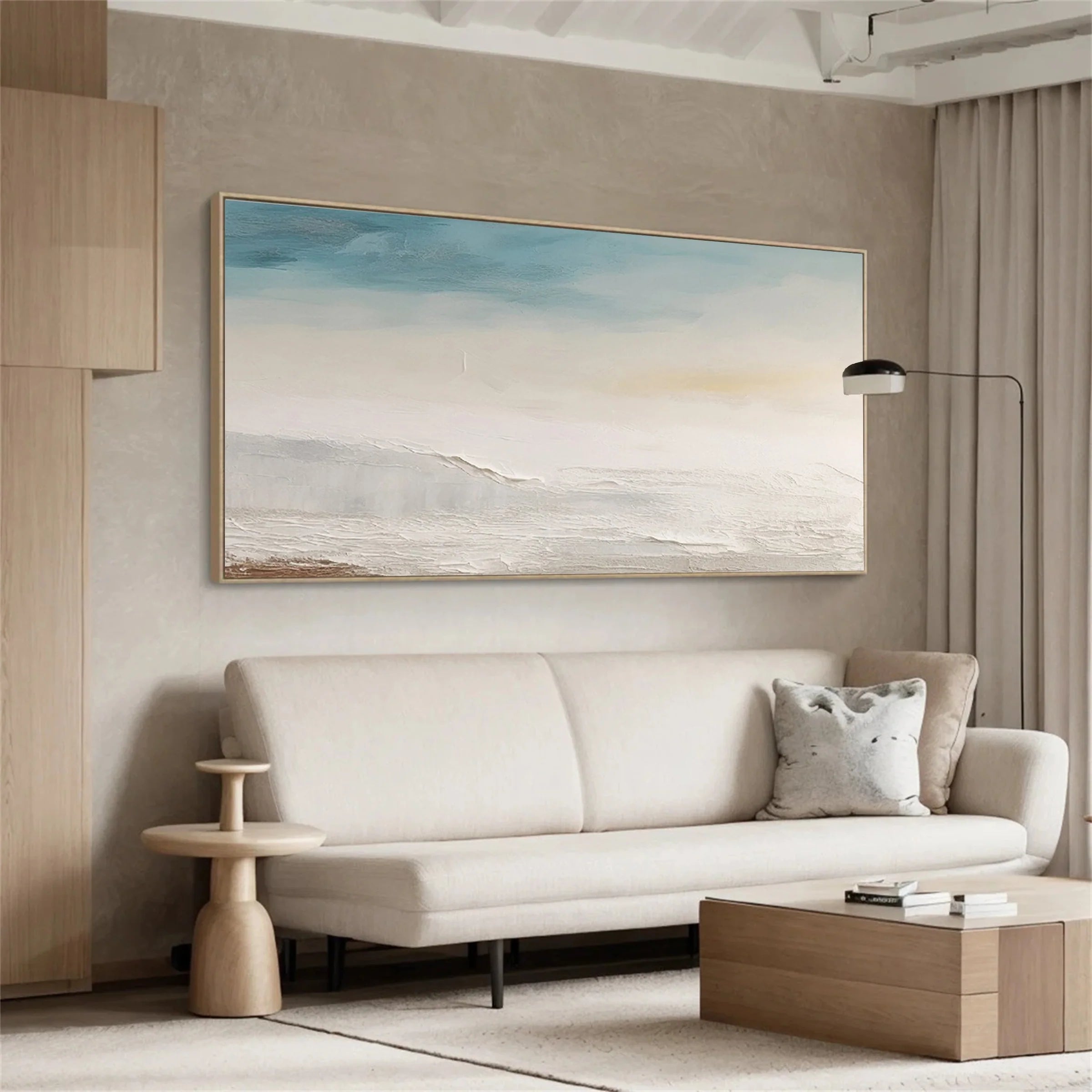 Minimalist Coastal Landscape Oil Painting #FJ206