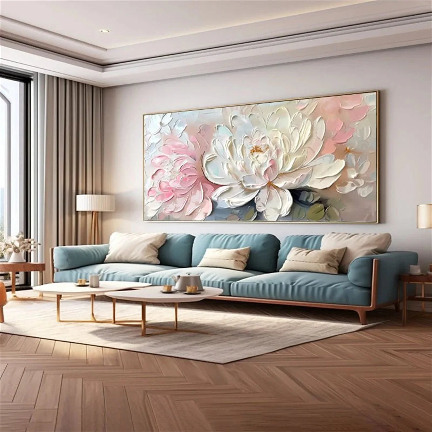 Colorful Flower & Tree Abstract Textured Wall Art #FT053