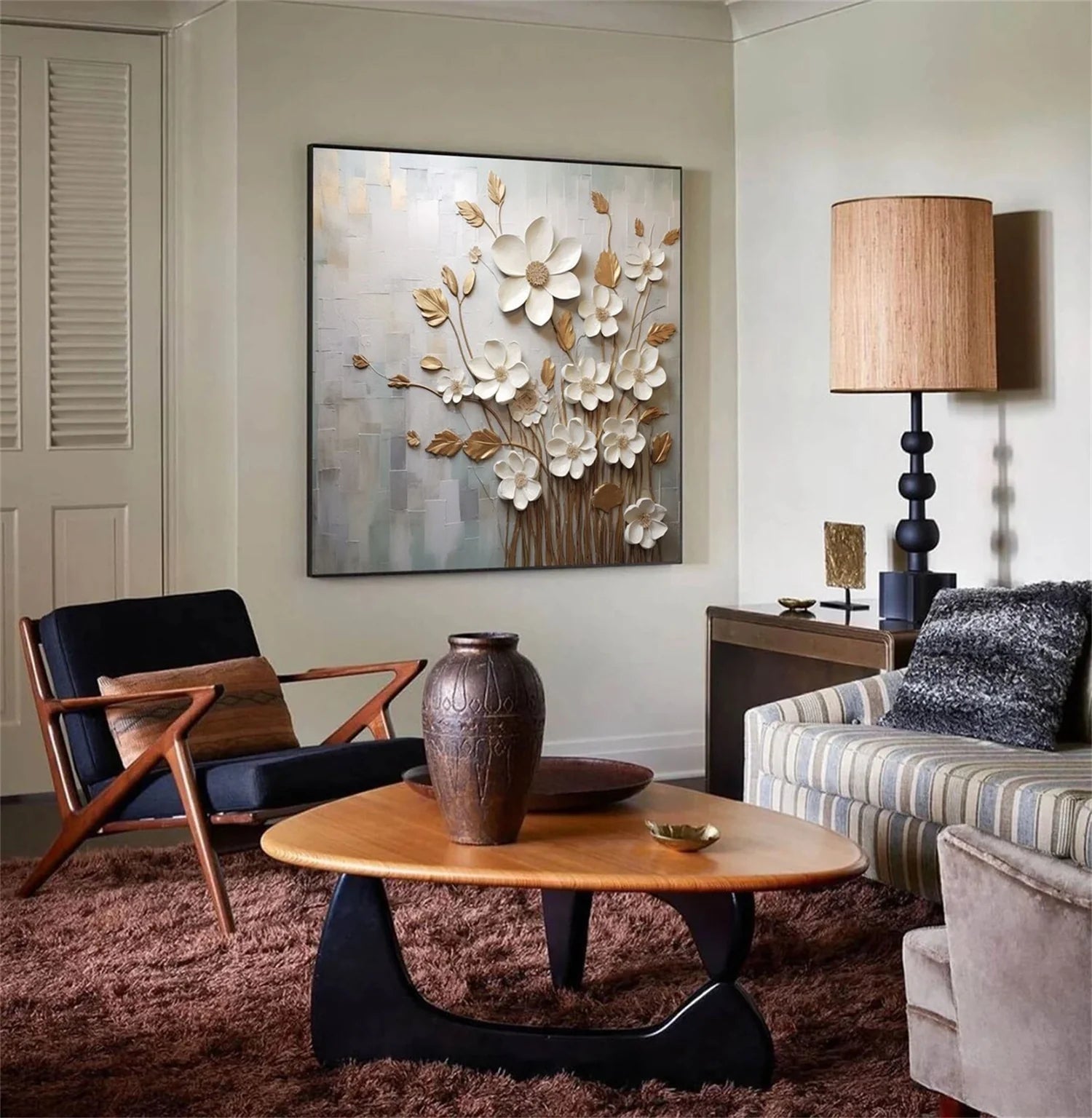 Flower & Tree Abstract Textured Wall Art #FT042