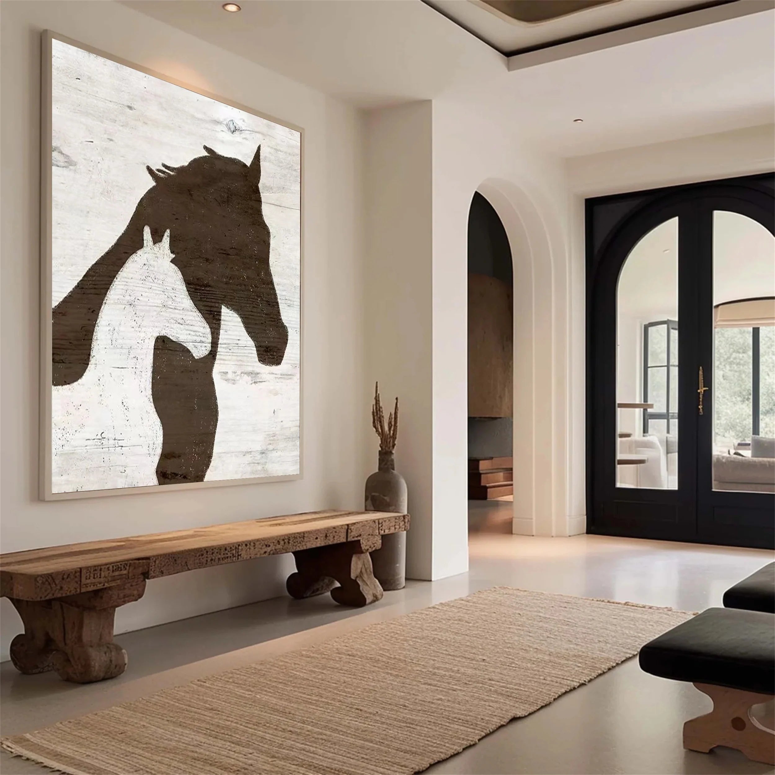 White Horse Abstract Animal Wall Art #AM028