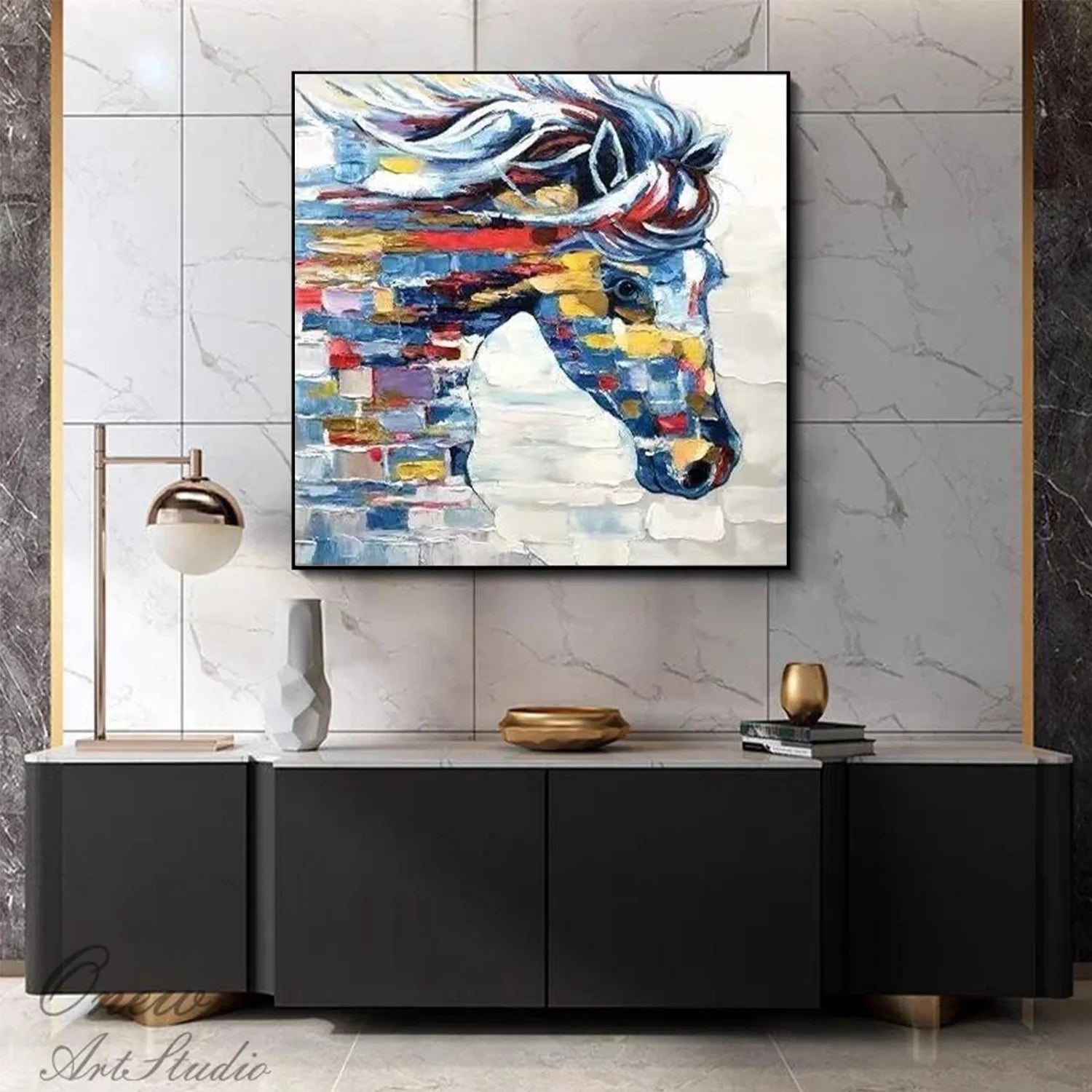 Abstract Animal Horse Wall Art #AM140