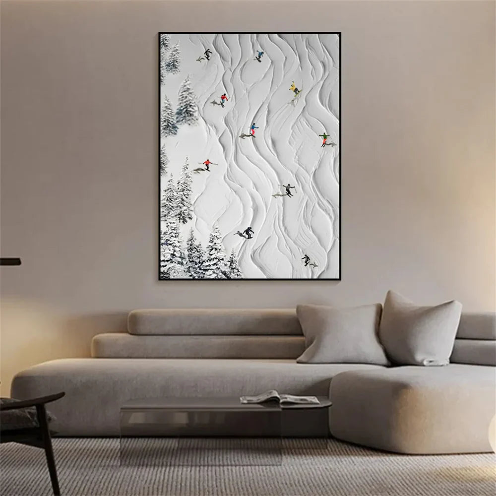 White Sport Art Minimalist Textured Wall Art #AS007