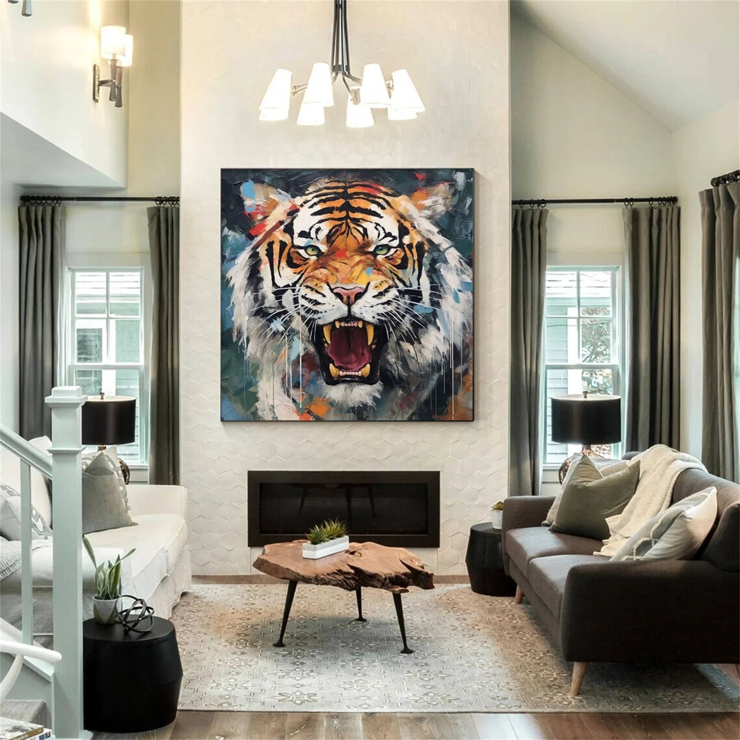 Colorful Abstract Animal Wall Art #AM082