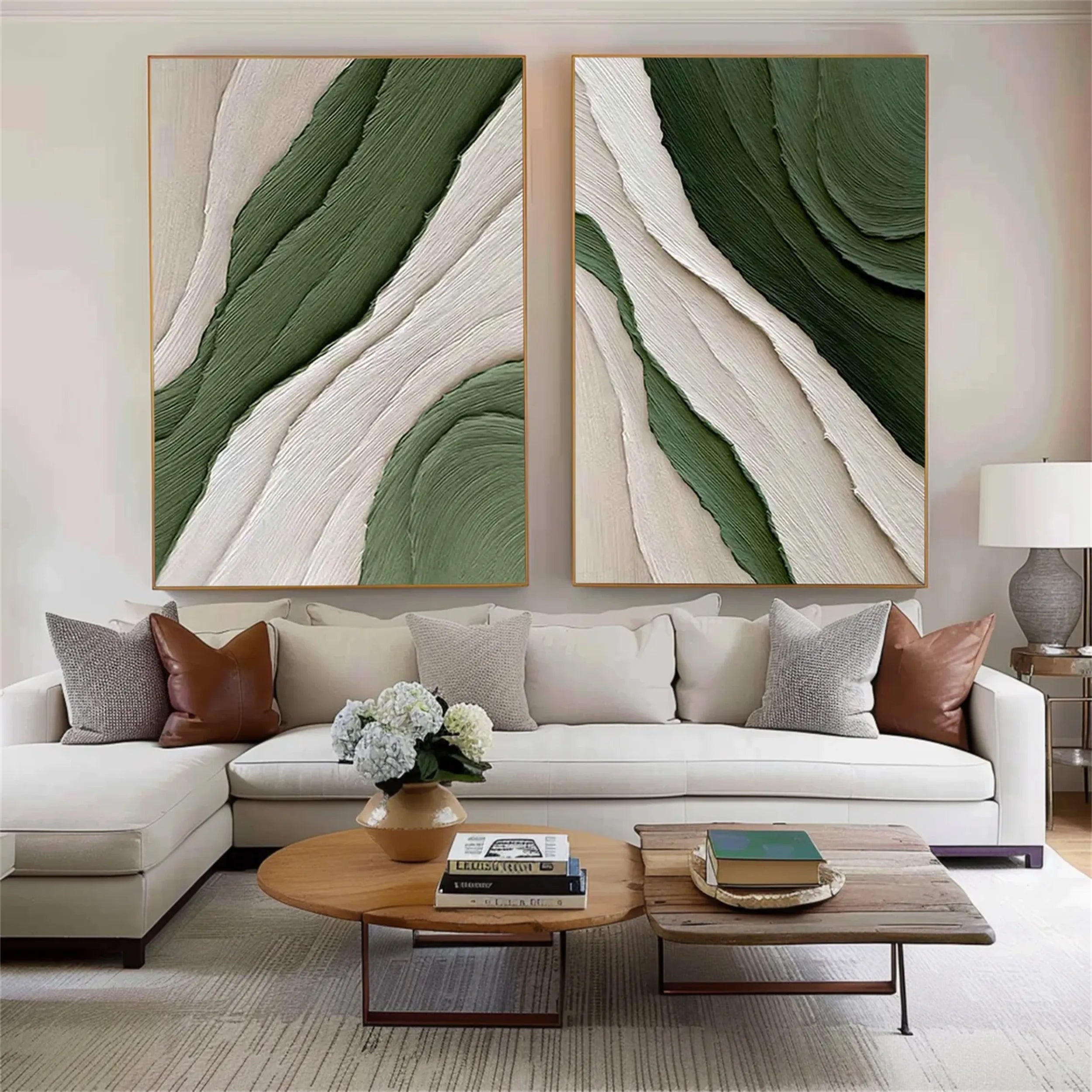 Green Texture Art Set of 2 #GT032