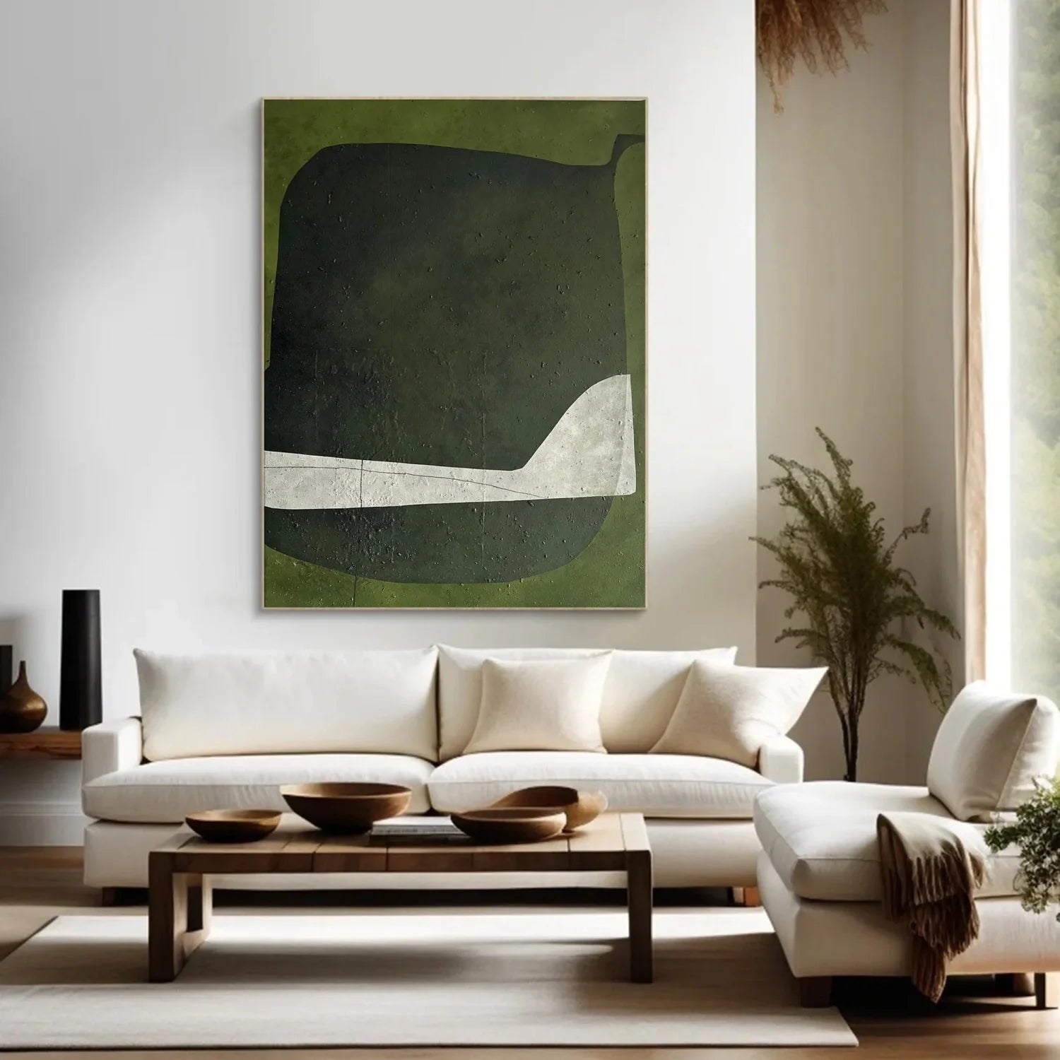 Green Abstract Art Painting #WA663