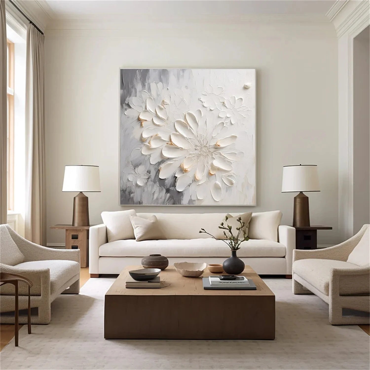 Flower & Tree Abstract Textured Wall Art #FT113