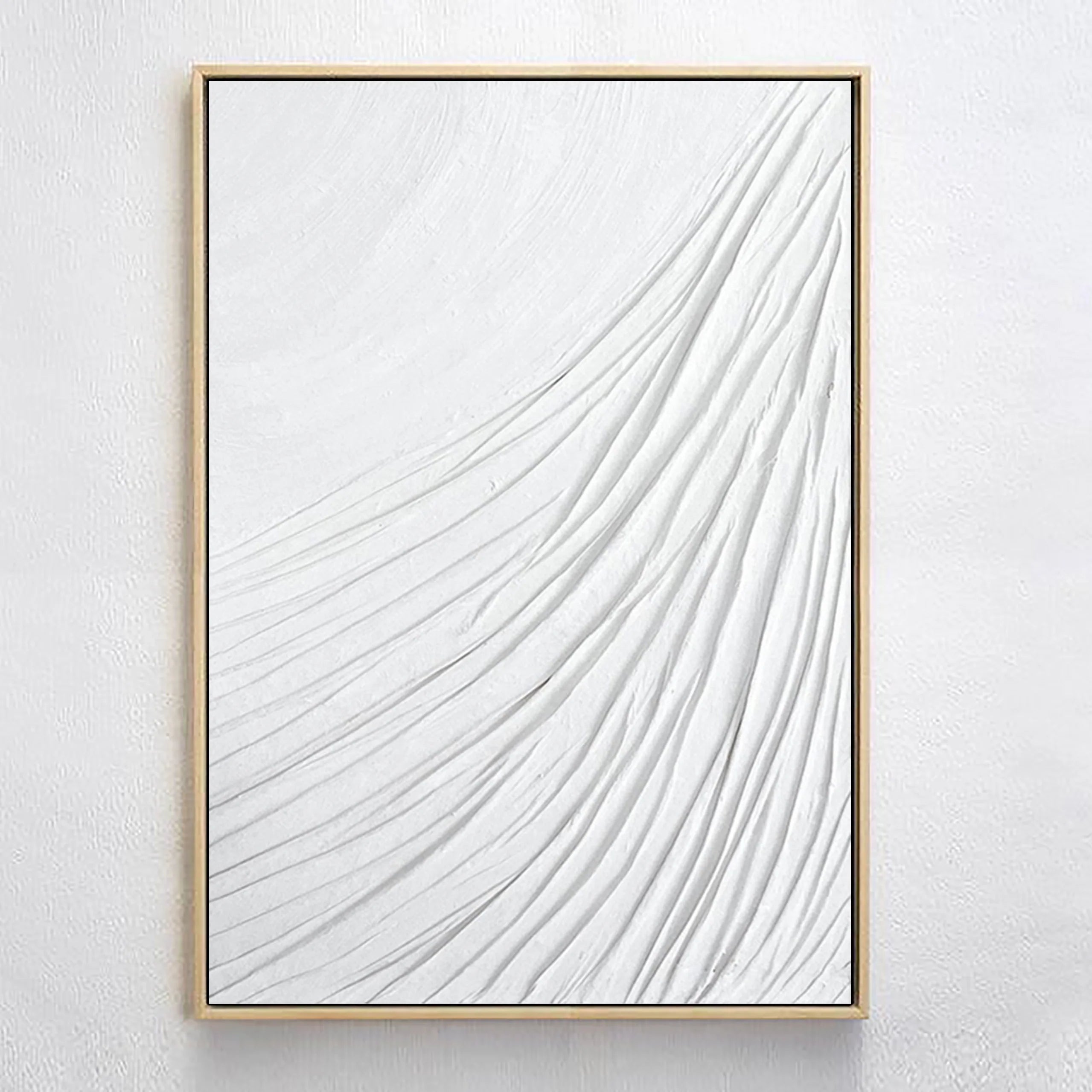 White 3D Textured Plaster Art Large Painting on Canvas Minimalistic Balance