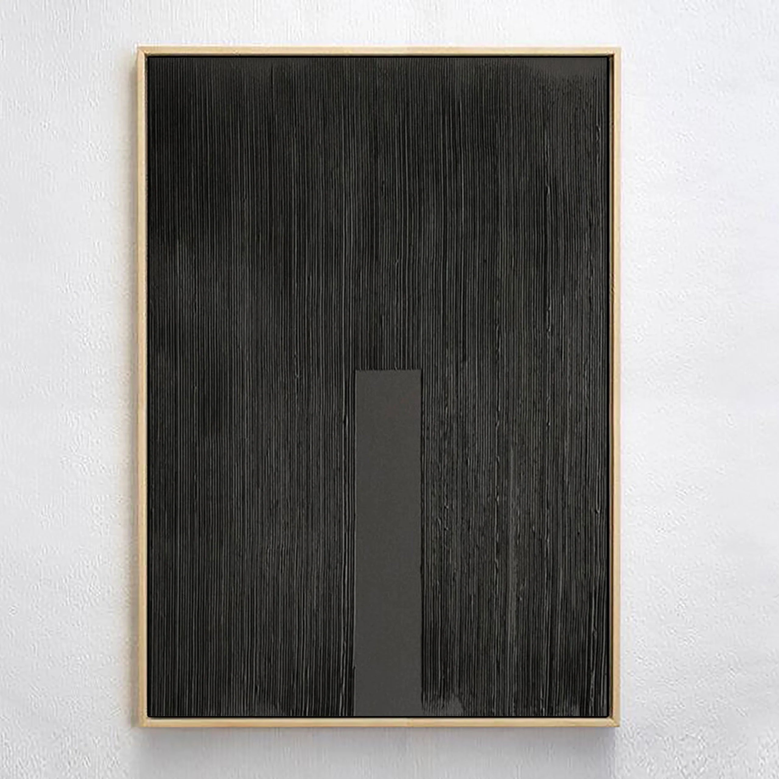 Black Textured Minimalist Zen Canvas Wall Artwork for Bedroom/Living Room