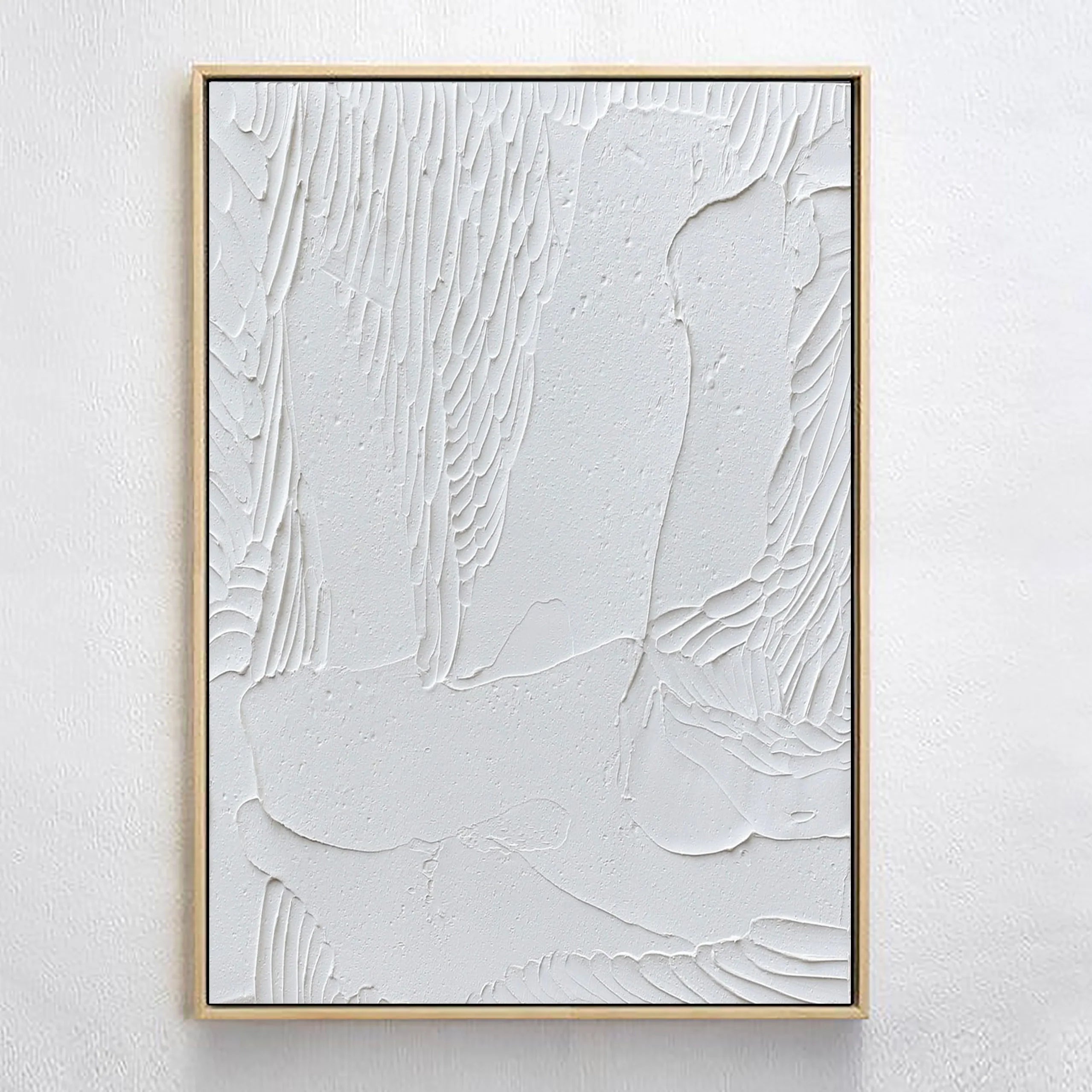 3D Textured White Plaster Art Wall Decor Painting on Canvas Original