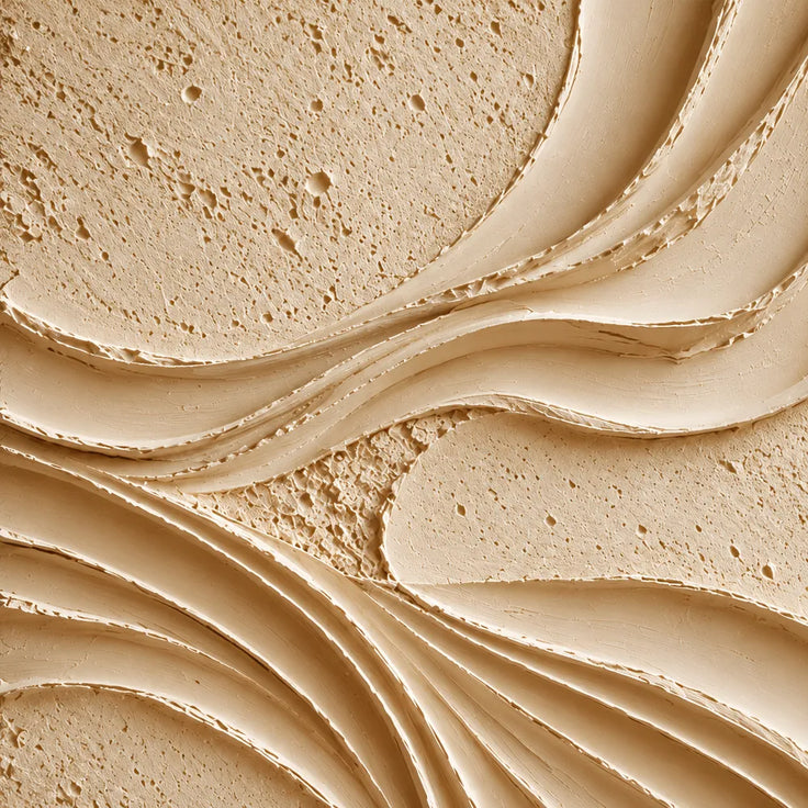 Cream Hand-Painted 3D Textured Abstract Painting, Flowing Ridges #CMQL0SFE