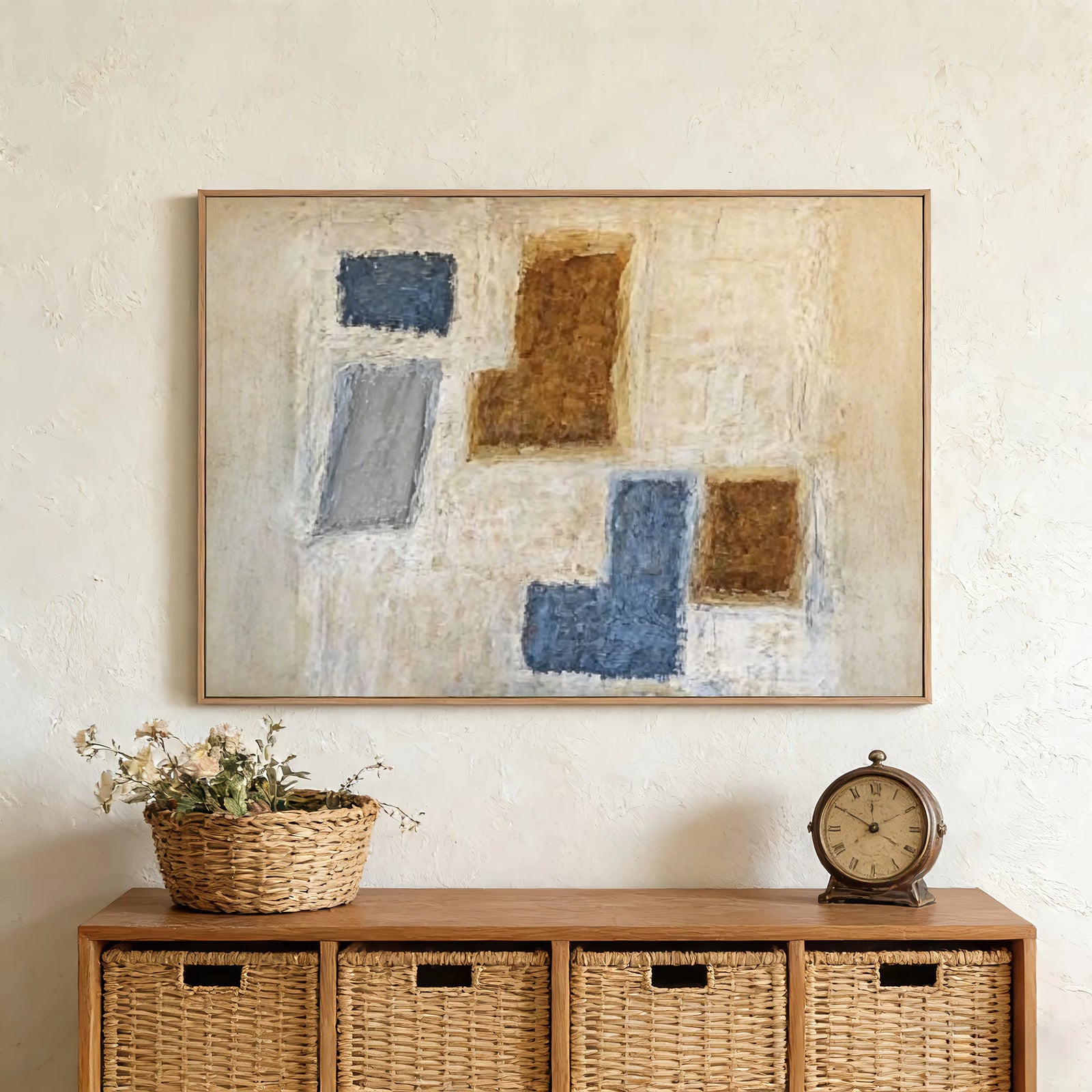 Wabi-Sabi Color Block Textured Oil Painting #WA64