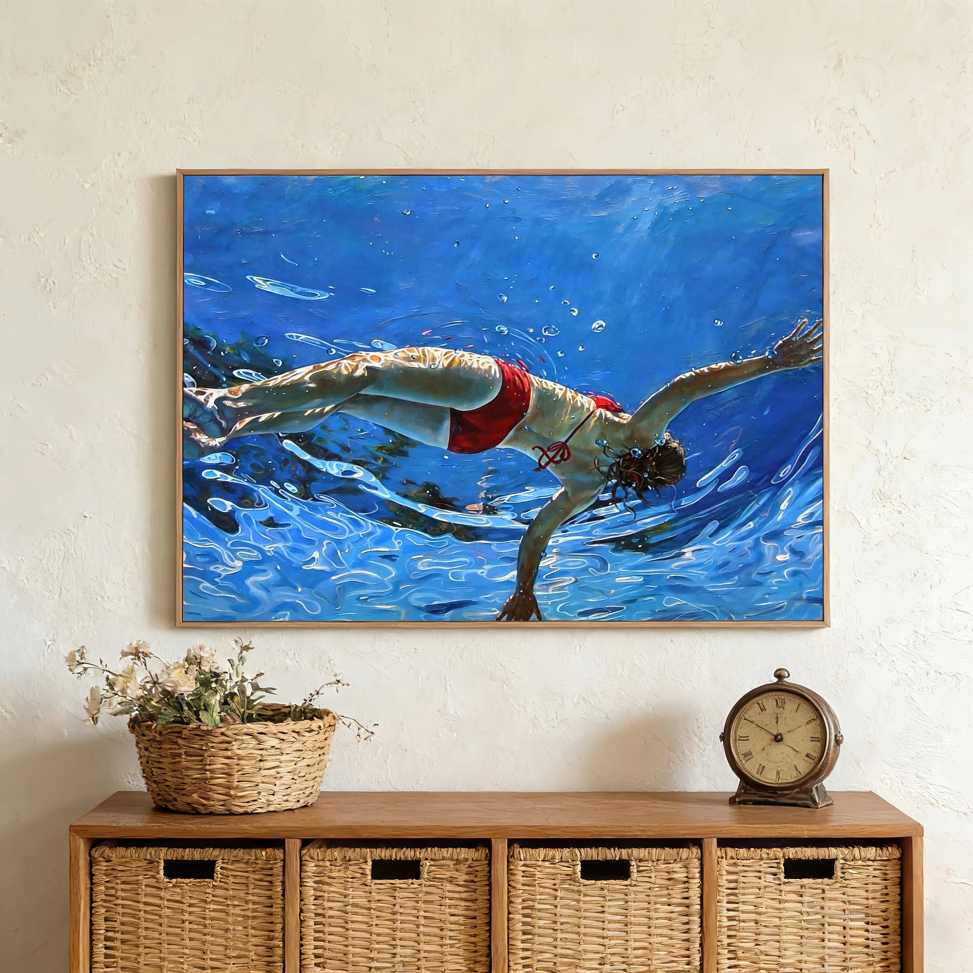 Coastal Red Bikini Canvas Art #AB328