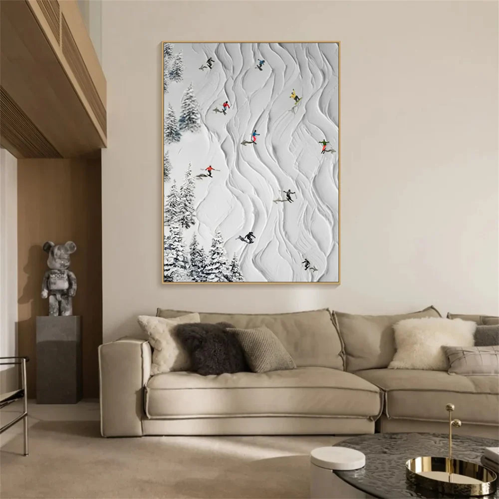 White Sport Art Minimalist Textured Wall Art #AS007