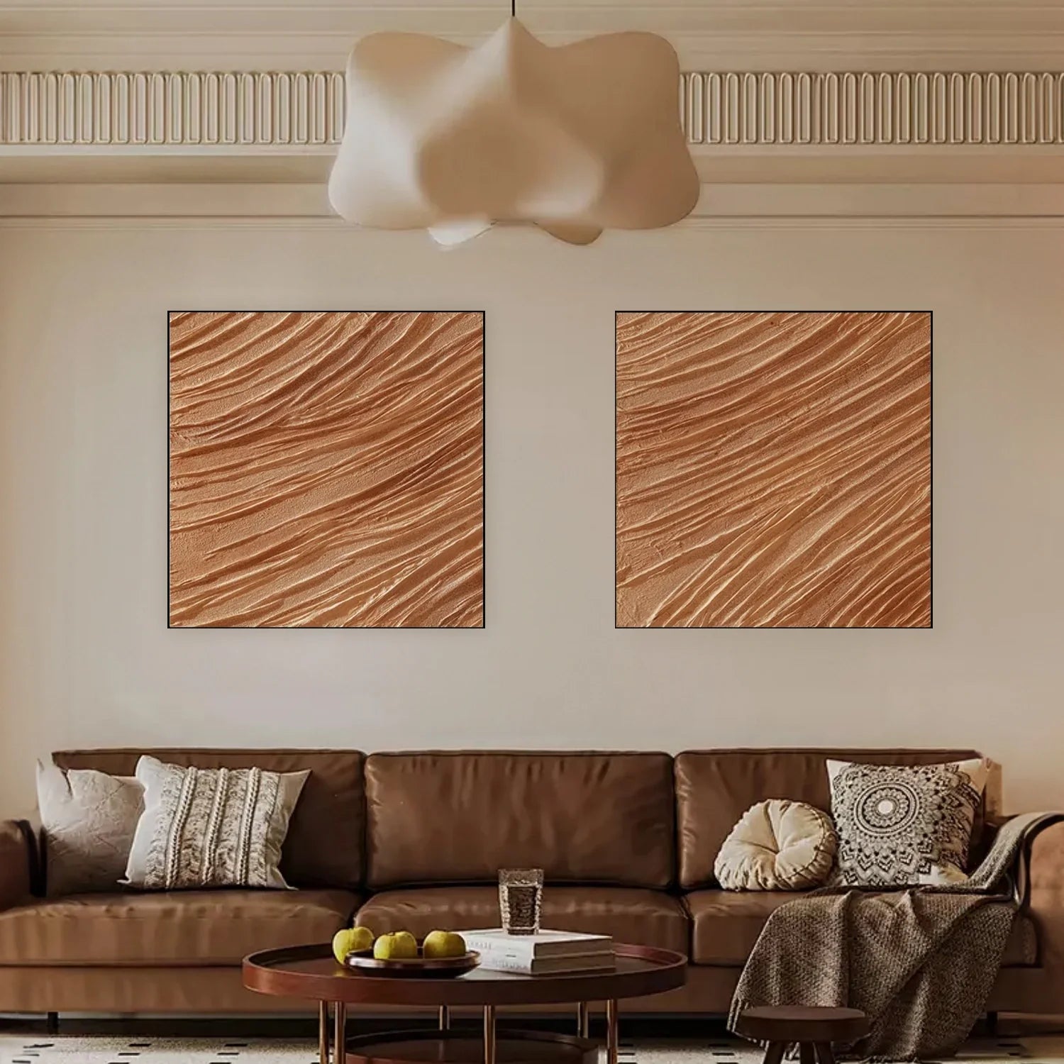 Brown Minimalist_Textured Canvas Art Set of 2 #MZ107