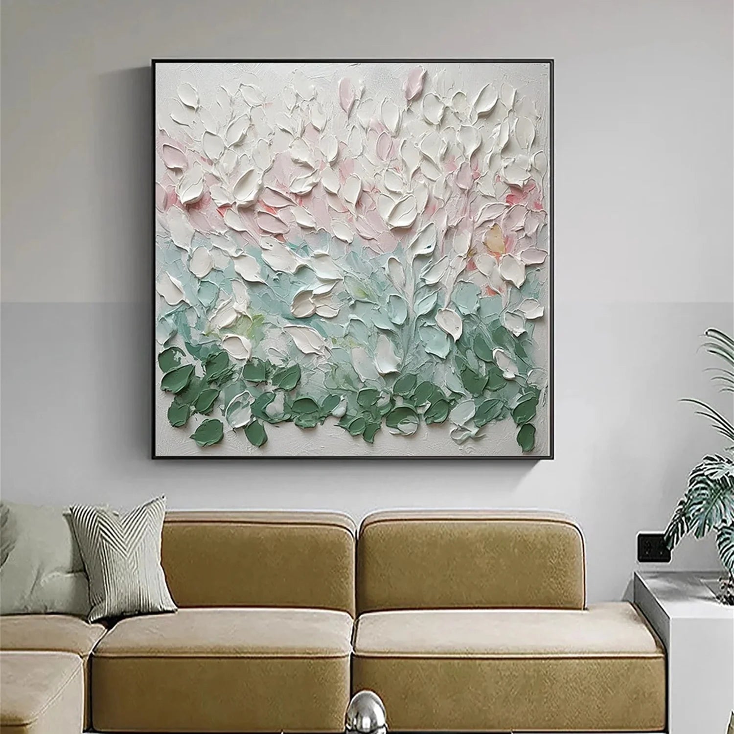 Colorful Flower & Tree Abstract Textured Wall Art #FT058