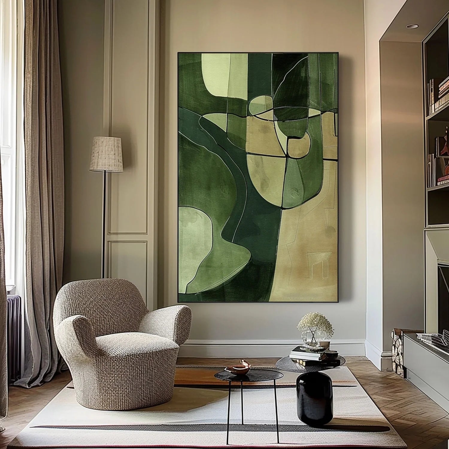 Green Abstract Art Painting #WA452