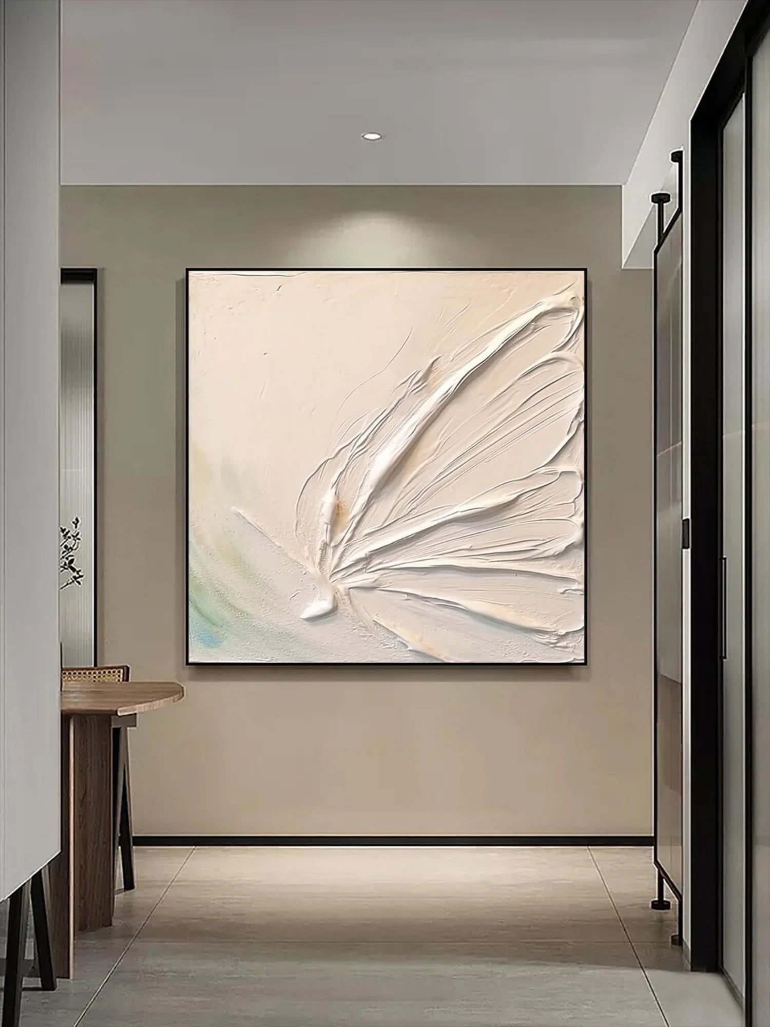 Beige Minimalistic Textured Art #MD214