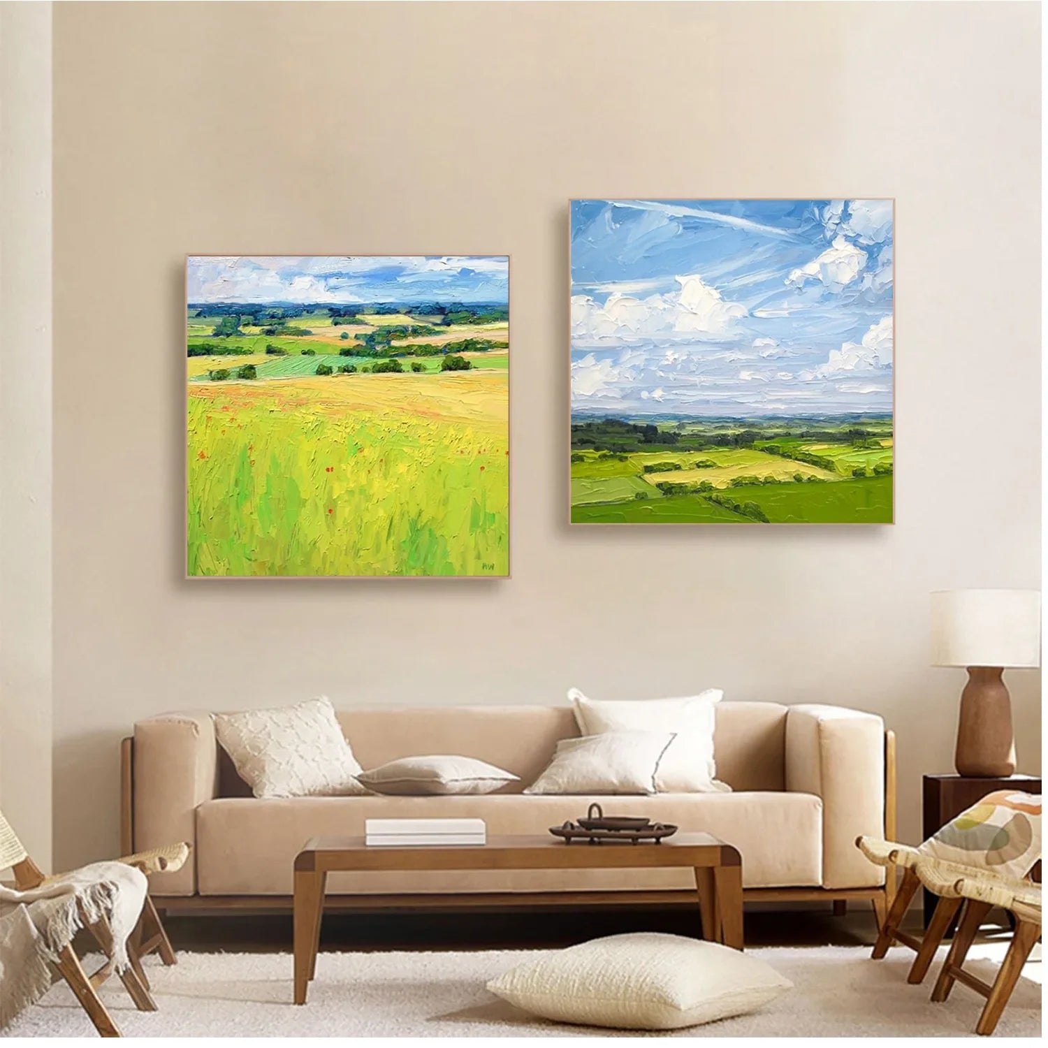 Flower & Tree Abstract Wall Art Set of 2 #FT141