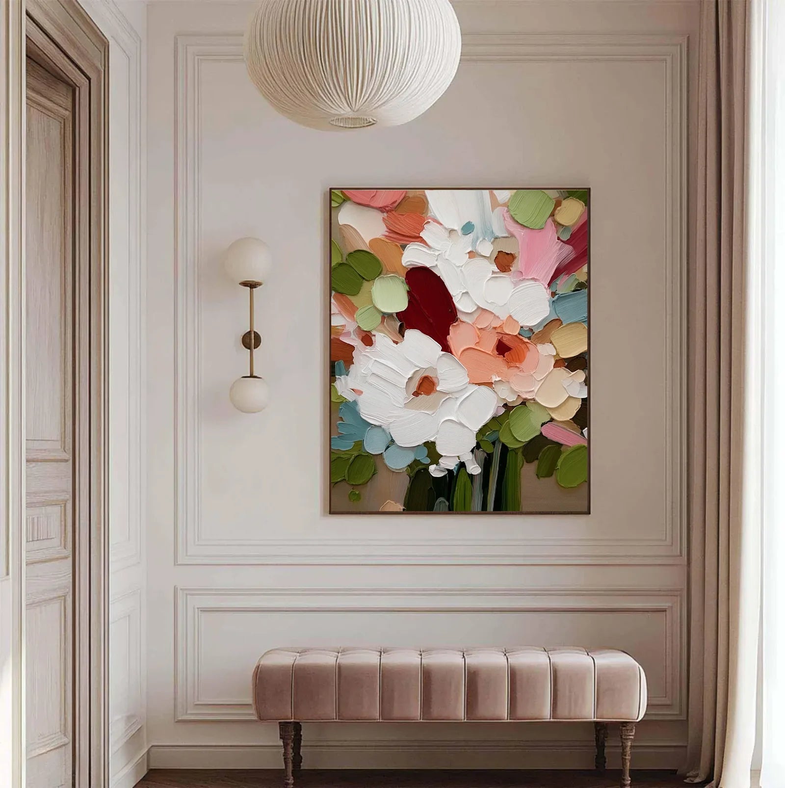 3D Impasto Floral Oil Painting #FT209