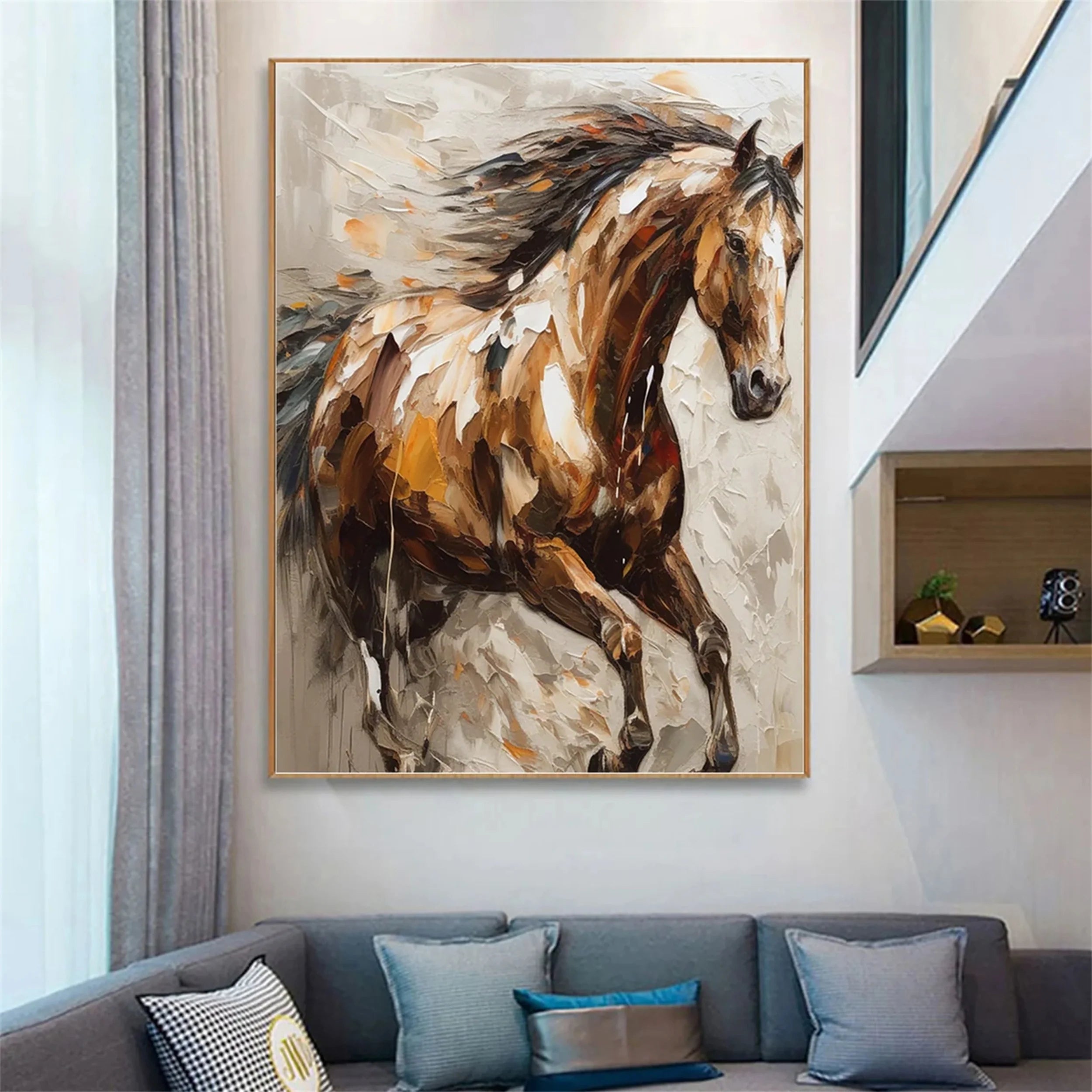 Colorful Horse Abstract Animal Wall Art #AM044