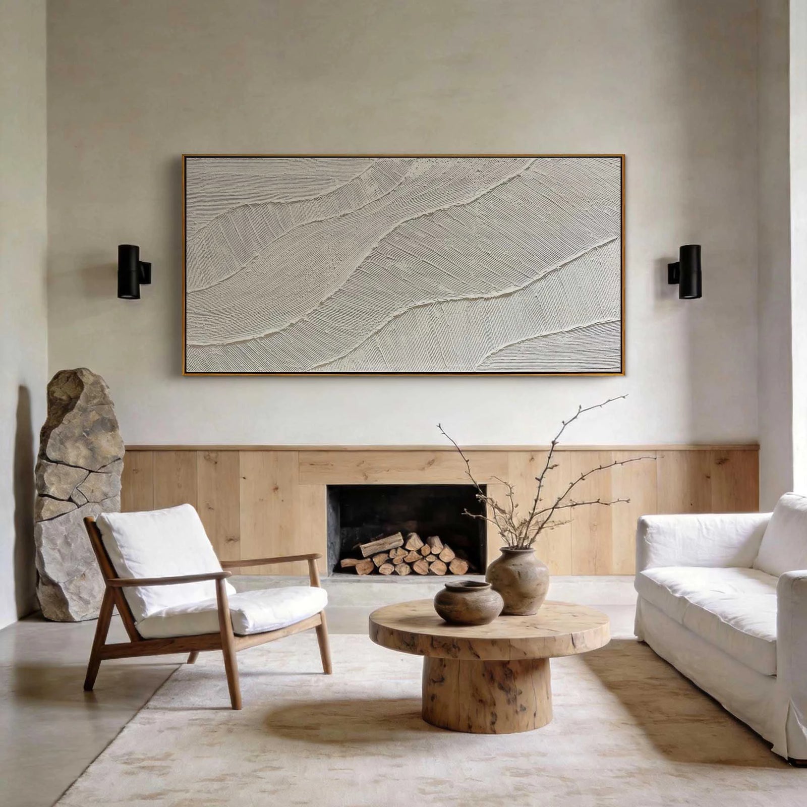 Minimalist Wave Textured Oil Painting #JM86