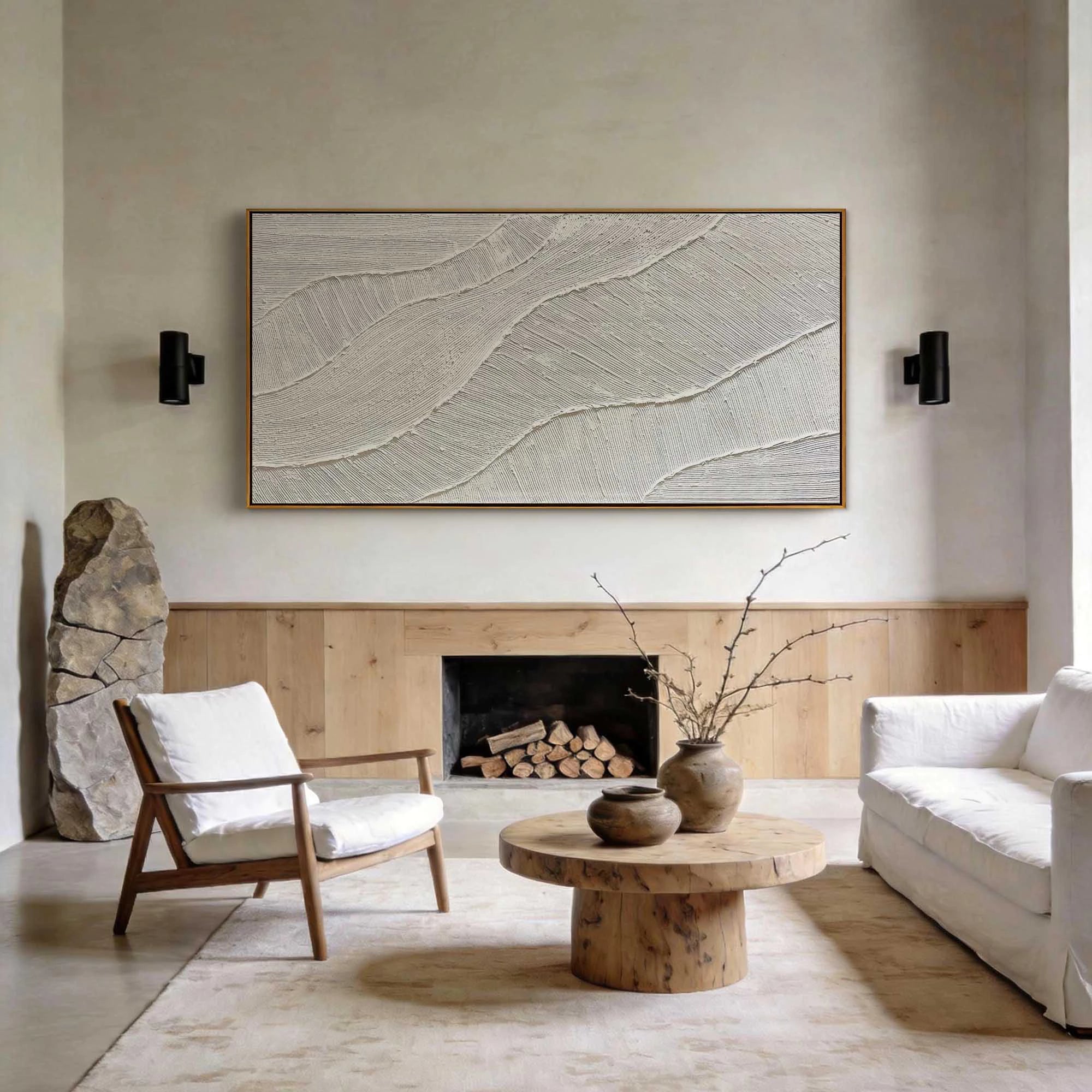 Minimalist Wave Textured Oil Painting #JM86