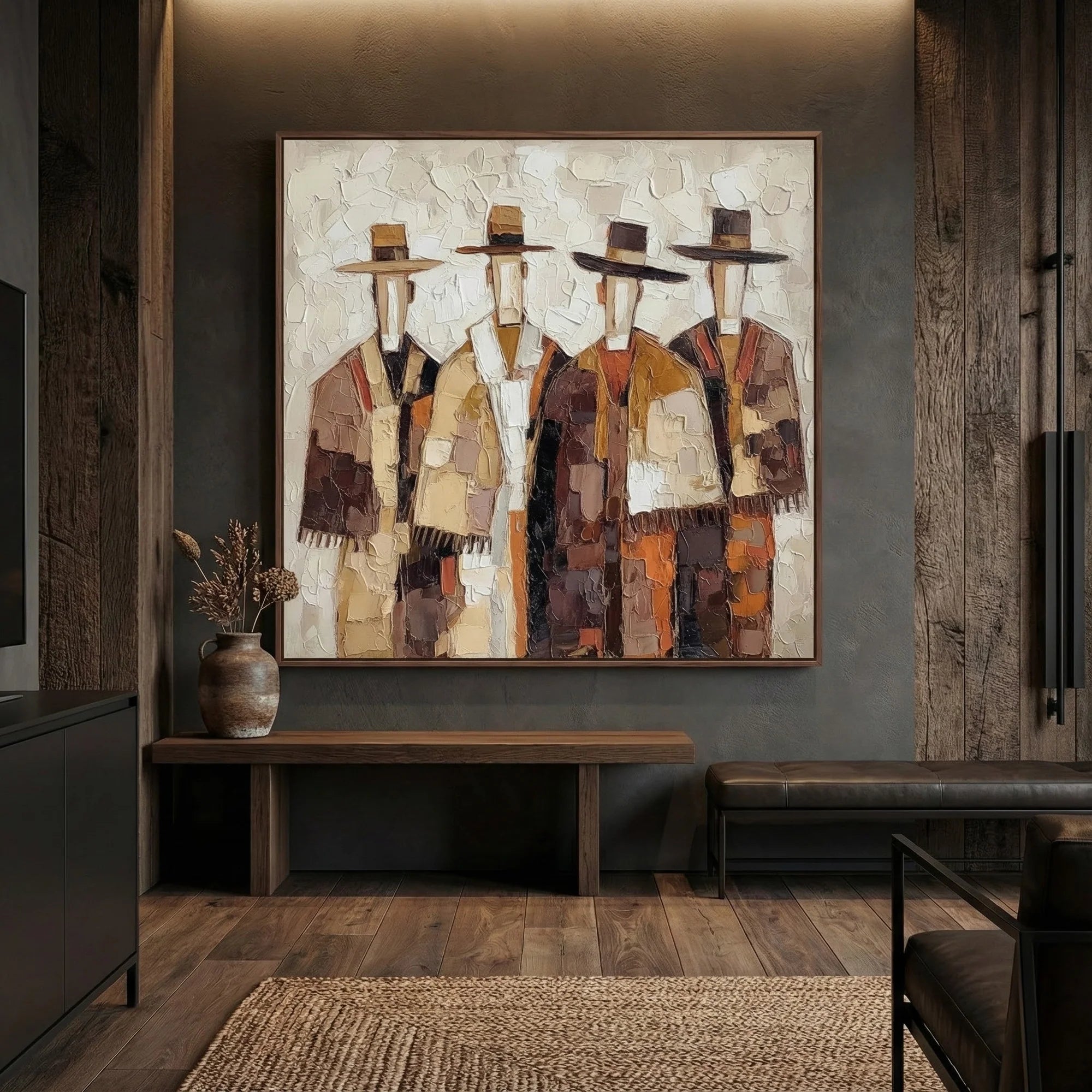 Textured Abstract Figure Art #AB134