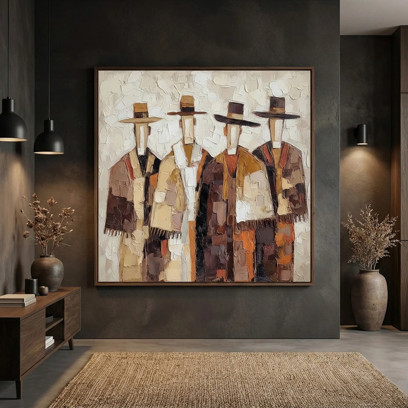 Textured Abstract Figure Art #AB134
