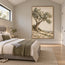 Beige Hand-Painted Tree Landscape, Twisting Trunk and Open Sky #S20VY9VF
