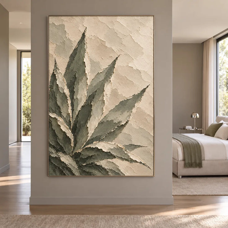 Sage Hand-Painted Botanical Painting, Pointed Leaf Fan #EJXVZ36F