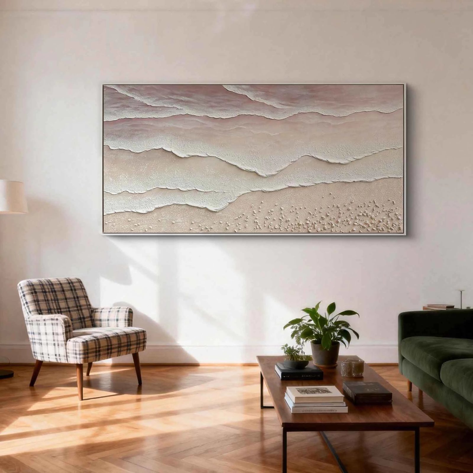 Neutral Tone Minimalist Seascape Art Painting #SK49