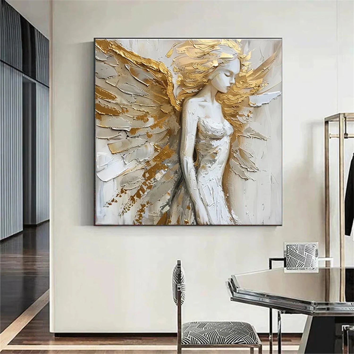 Abstract Angel Wing Textured Painting #AB018