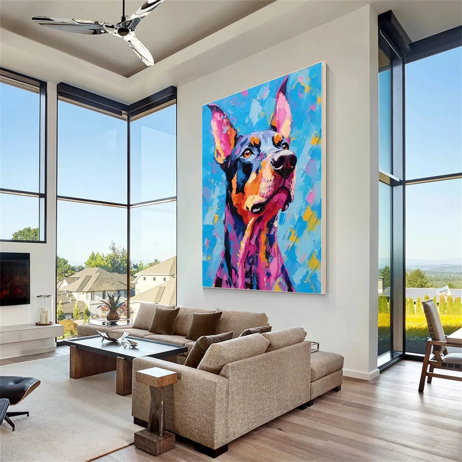 Abstract Animal Dog Wall Art #AM117