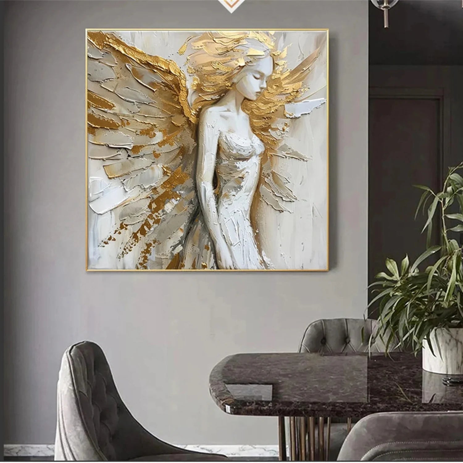 Abstract Angel Wing Textured Painting #AB018