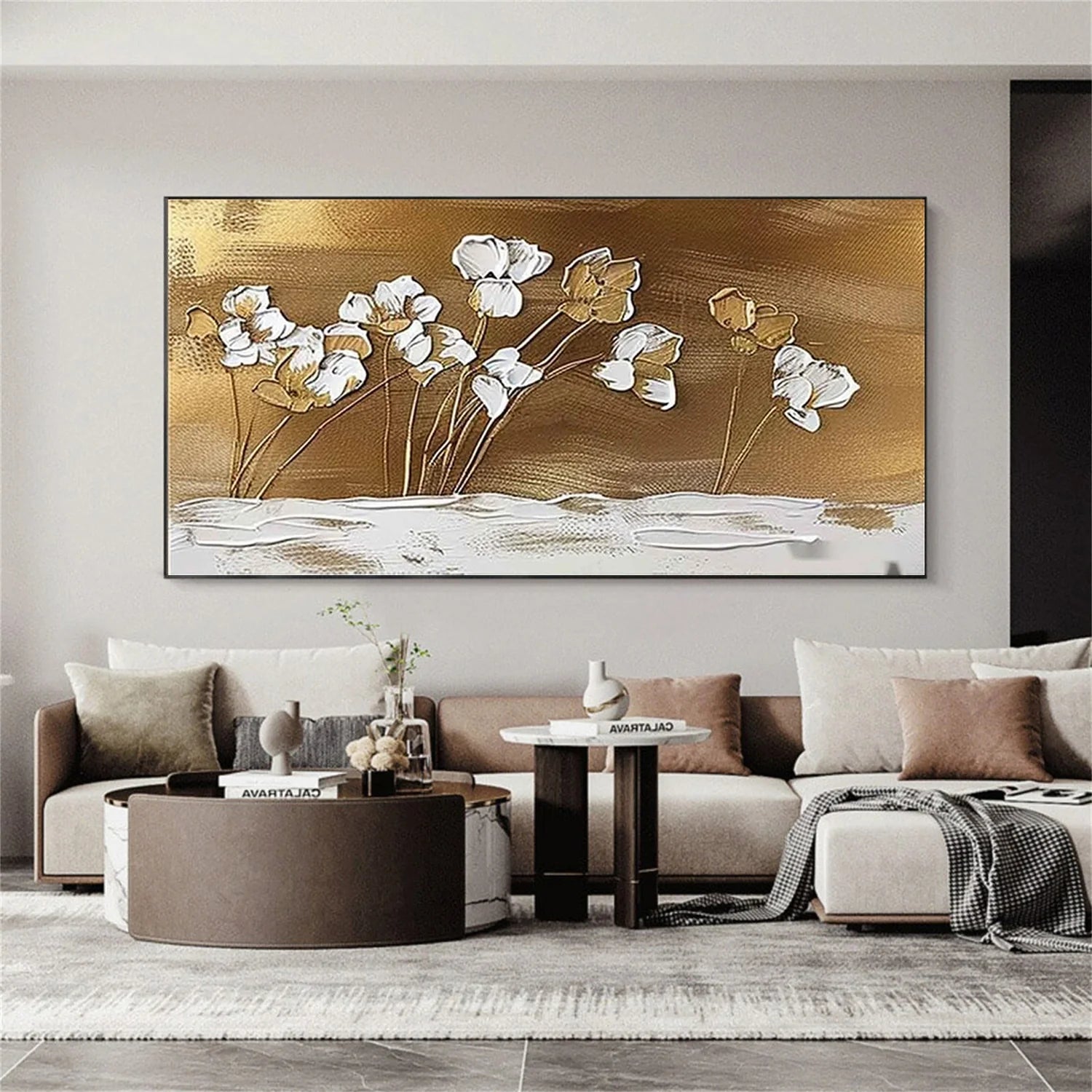 Flower & Tree Abstract Textured Wall Art #FT047