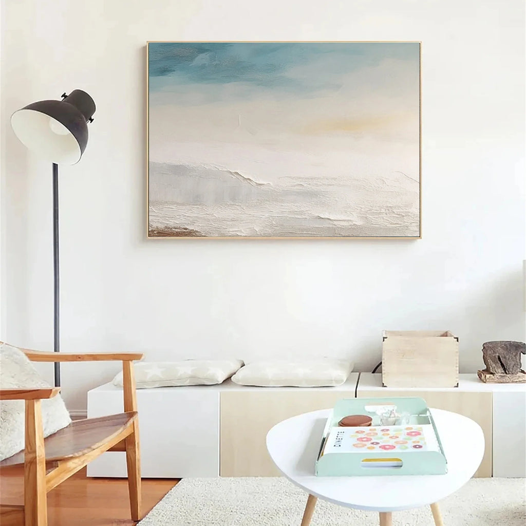 Minimalist Coastal Landscape Oil Painting #FJ206