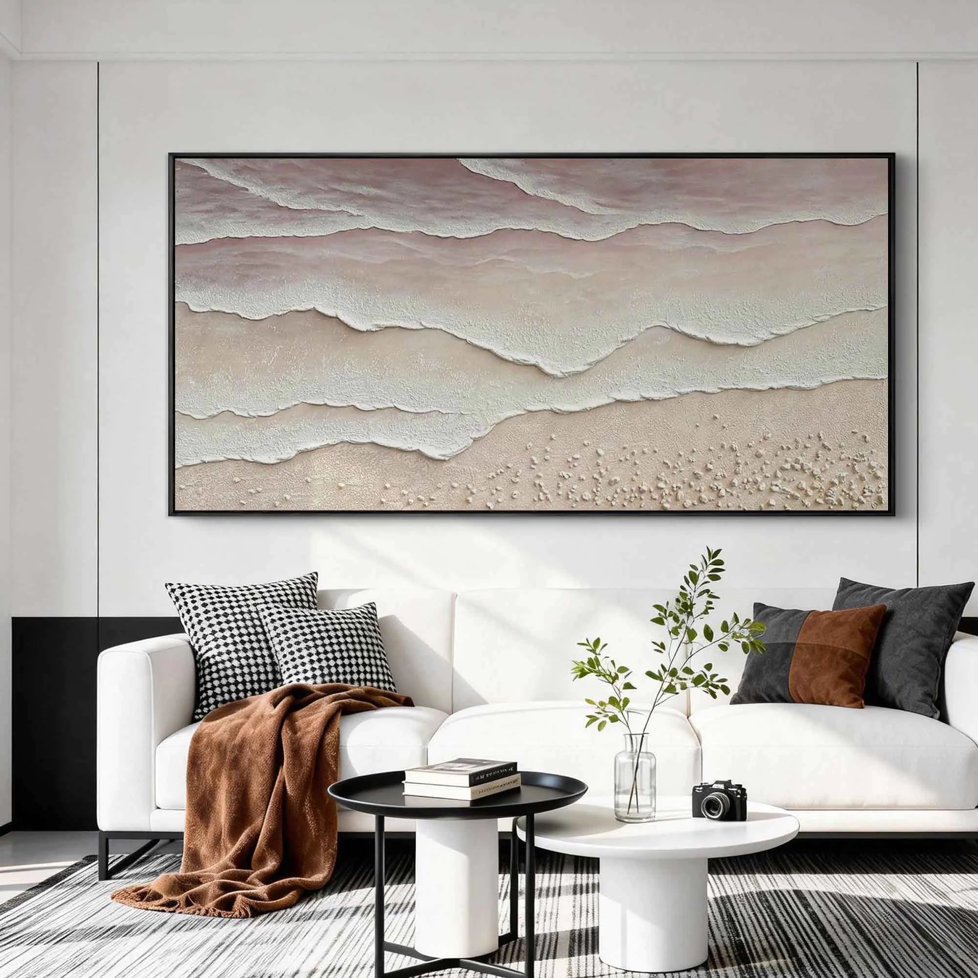Neutral Tone Minimalist Seascape Art Painting #SK49