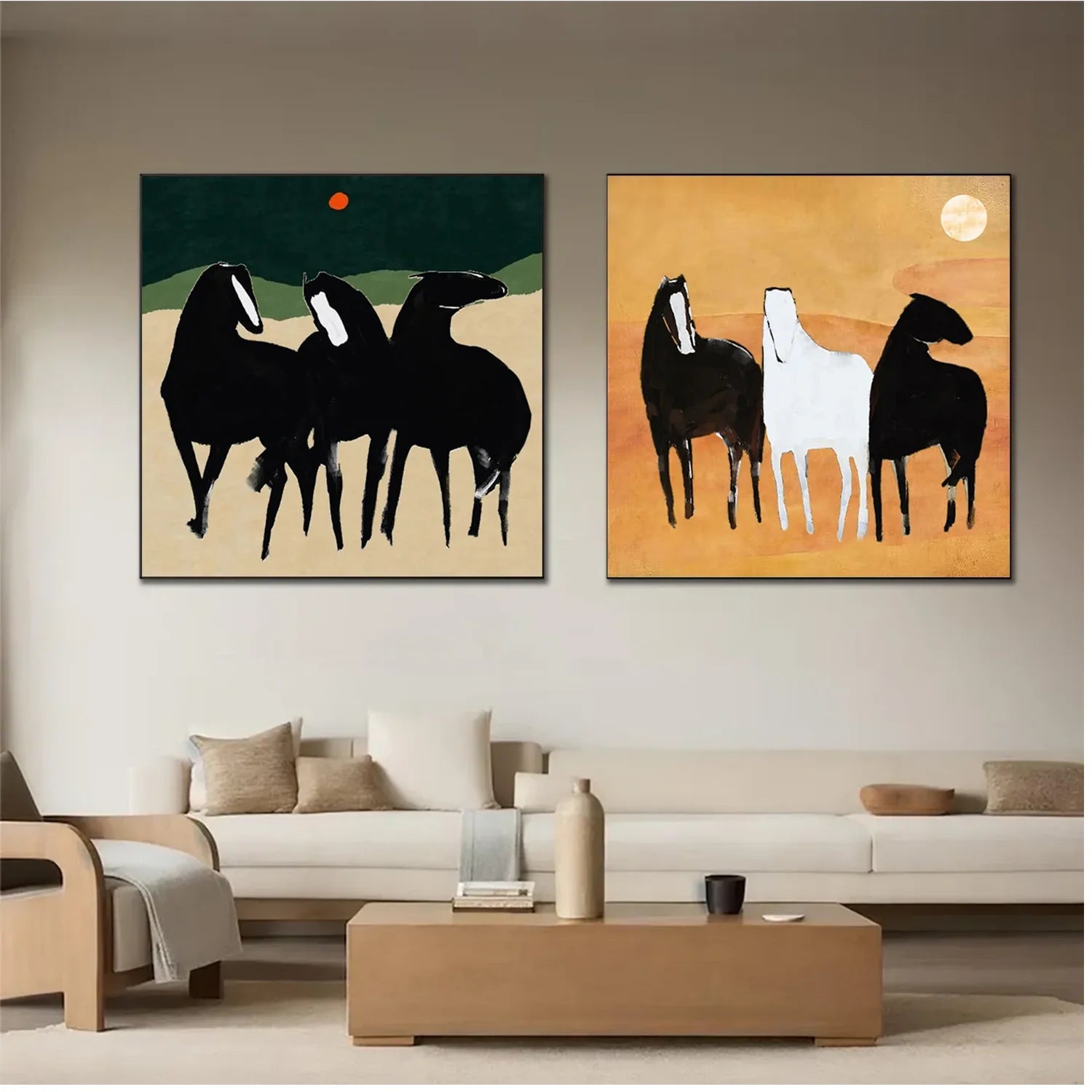 Abstract Animal Wall Art Set of 2 #AM139