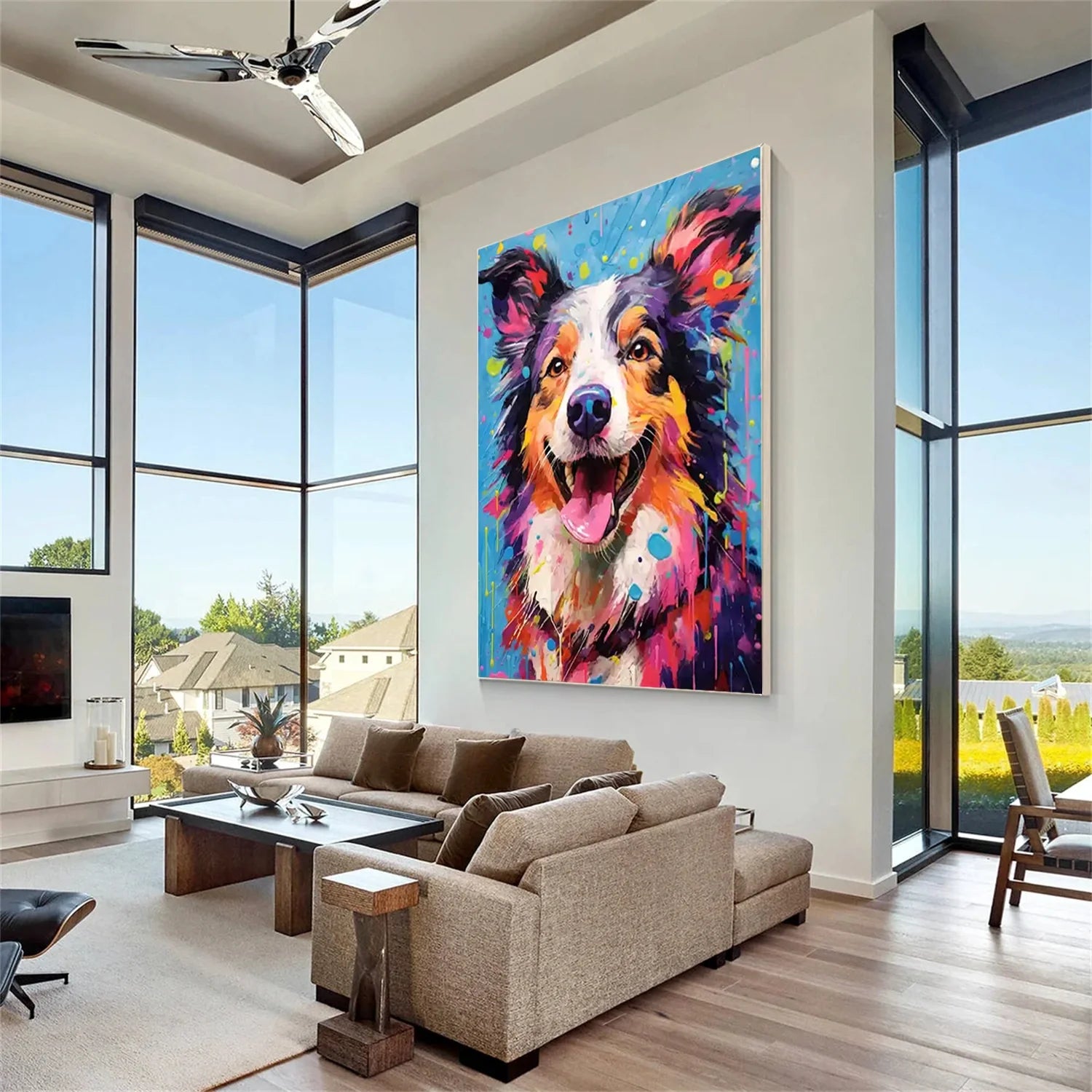 Abstract Animal Dog Wall Art #AM113