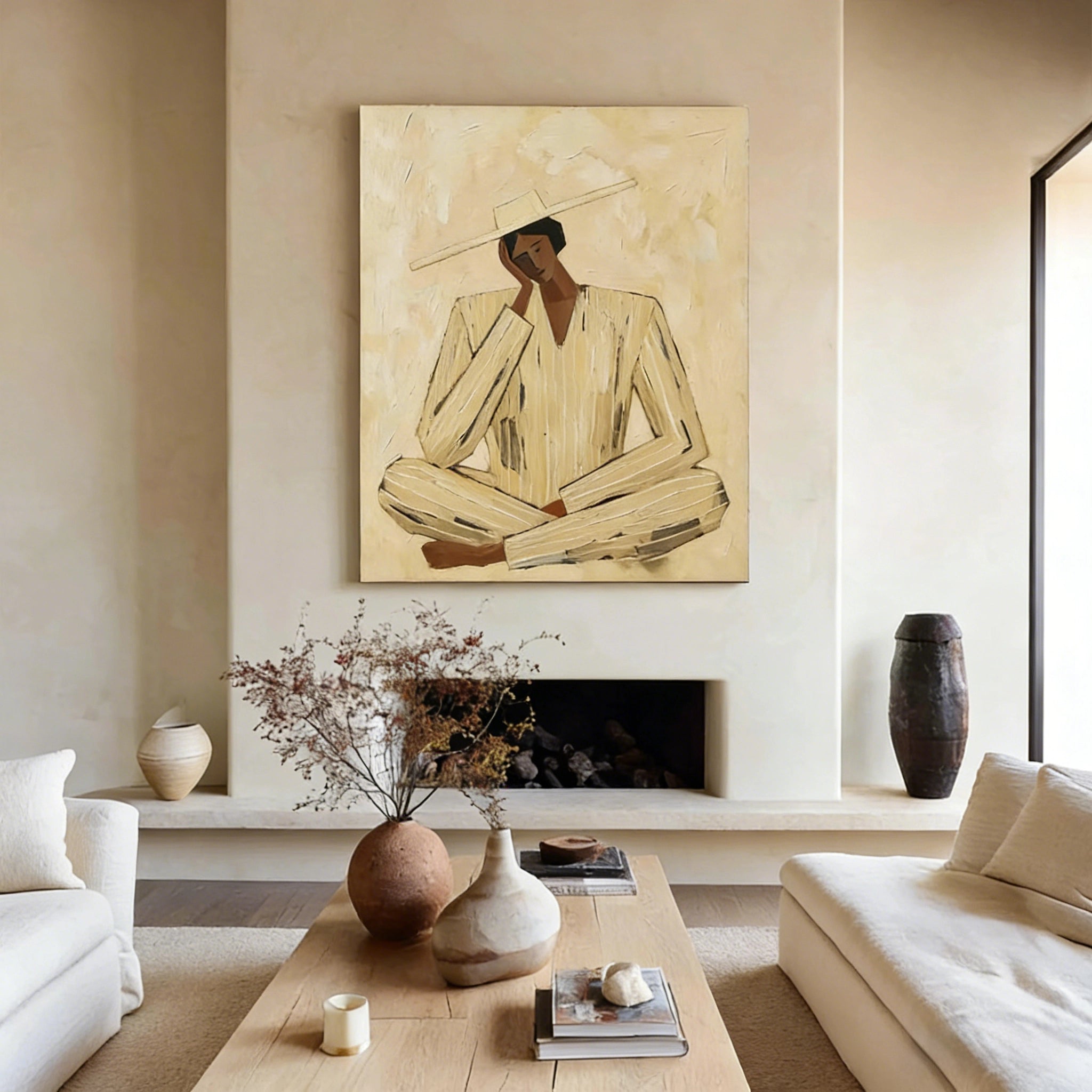 Minimalist Neutral Tone Figure Art#AB333