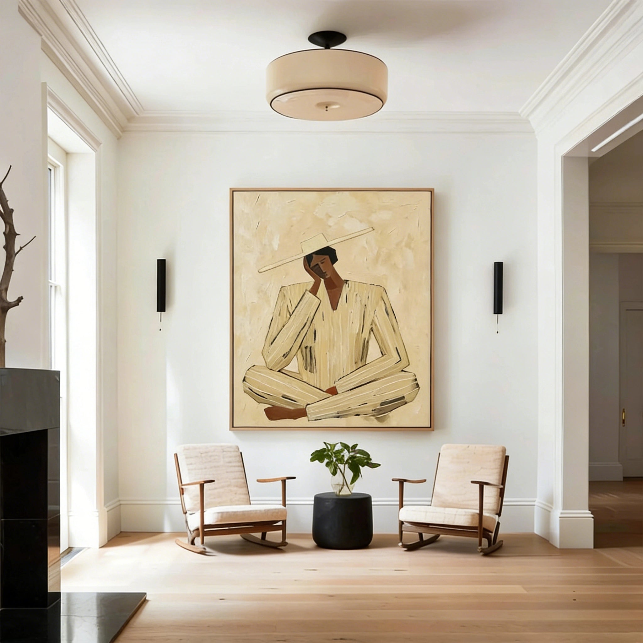 Minimalist Neutral Tone Figure Art#AB333