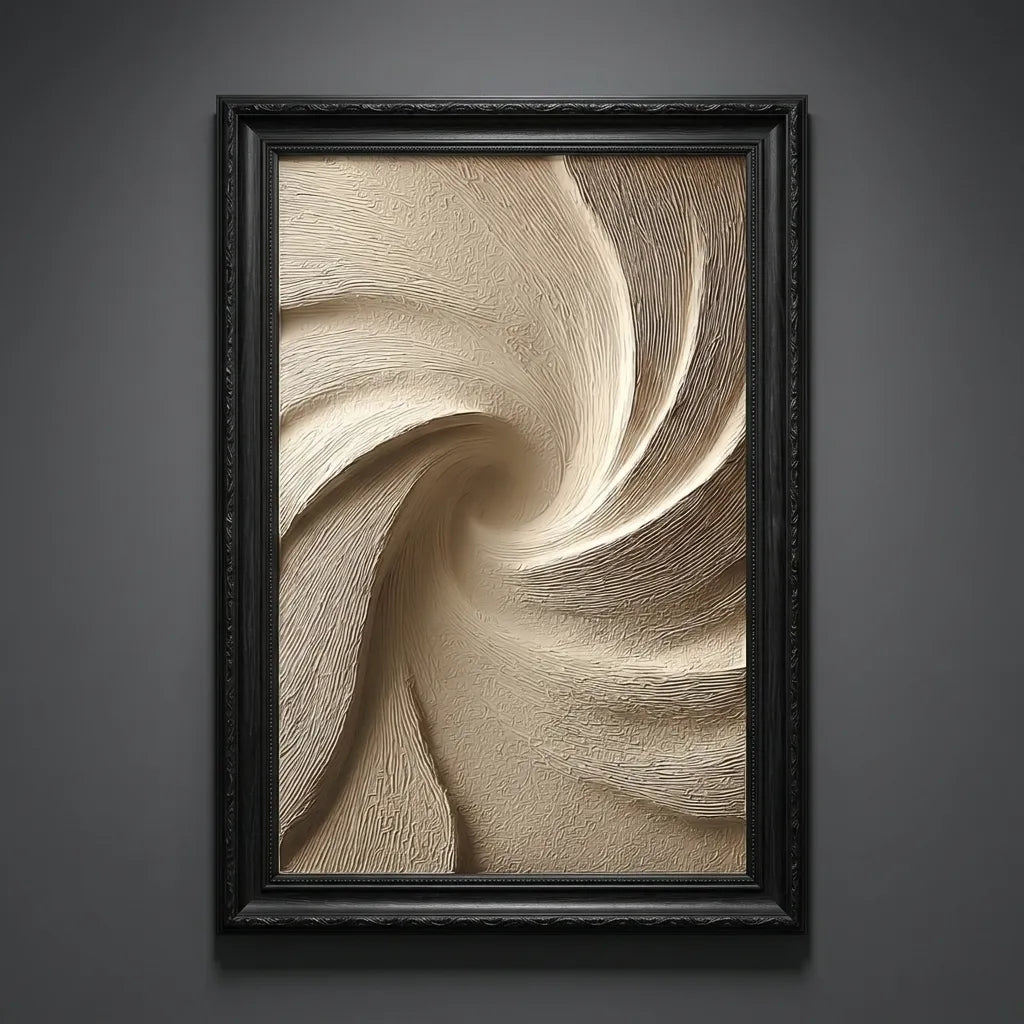 Neutral Textured Abstract Wall Art in Beige and Cream for Modern Entryways