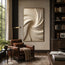 Beige Textured Wall Art for Bedroom, Sculptural Wabi Sabi Abstract Painting #9BU6JMH7