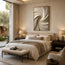 Beige Textured Wall Art for Bedroom, Sculptural Wabi Sabi Abstract Painting #9BU6JMH7