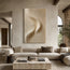 Beige Textured Wall Art for Bedroom, Flowing Wabi Sabi Abstract Painting #WMM9KVO7