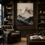 Neutral Textured Mountain Wall Art for Living Room, Beige Black Wabi Sabi Landscape Painting #5TVPD4E4