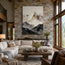 Neutral Textured Mountain Wall Art for Living Room, Beige Black Wabi Sabi Landscape Painting #5TVPD4E4